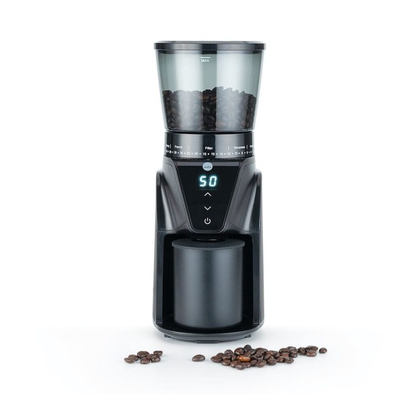 coffee-grinder_balance_cg1b-275_front_beans Wilfa Balance kaffekvern - Sort (CG1B-275)