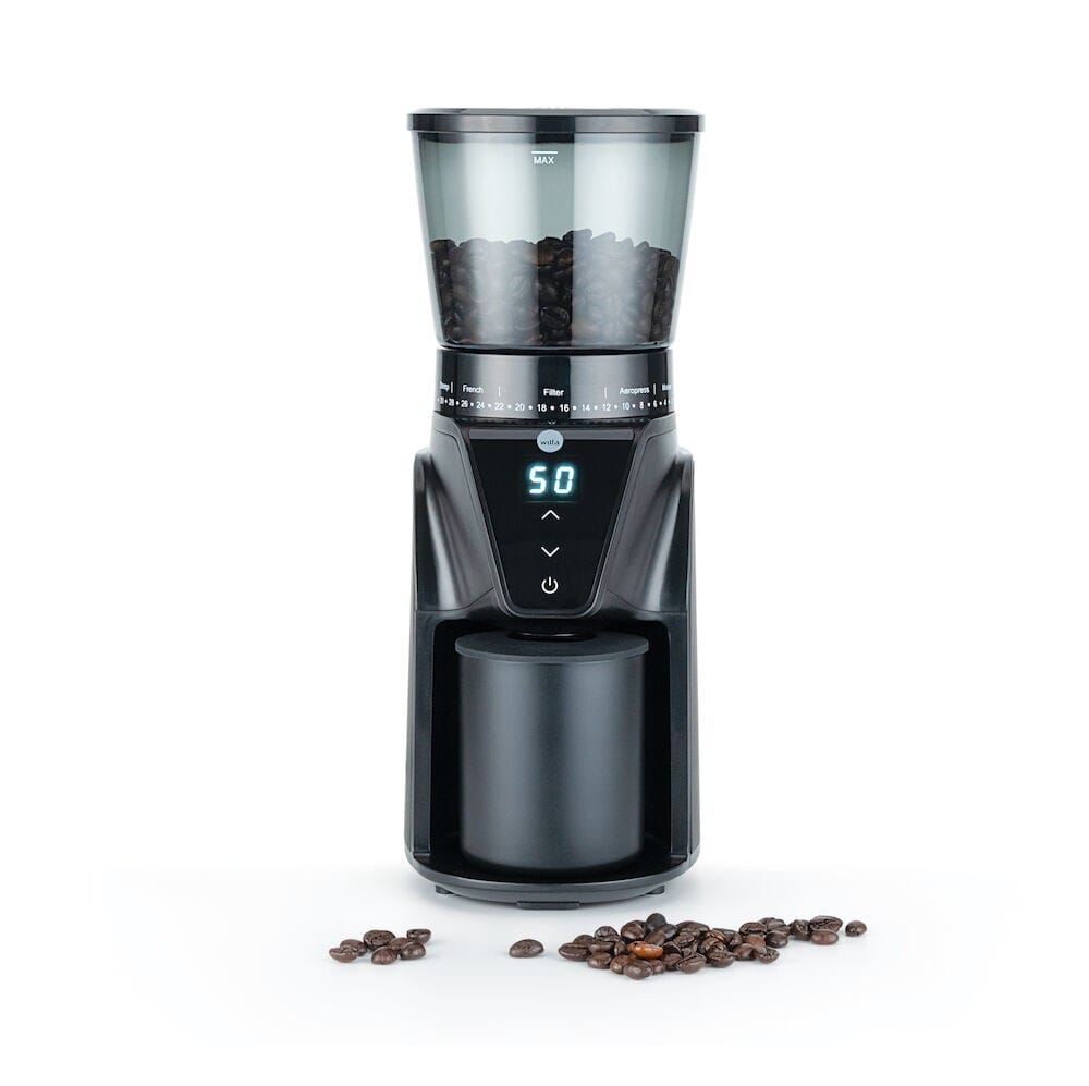 coffee-grinder_balance_cg1b-275_front_beans Wilfa Balance kaffekvern - Sort (CG1B-275)